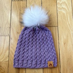 Cable Beanie - Purple
